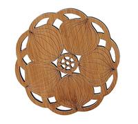 Tapis de théière en forme de fleur - Dessous de verre rond en bois - Accessoires de cuisine Style2 Creative And Exq