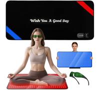 Tapis de thérapie par lumière rouge et bleue pour le corps 83,8 x 43,2 cm - 360 LED infrarouge (460 nm + 660 nm + 850 nm) pour soulager la douleur du dos, de la taille, des genoux et des articulations