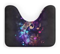 Tapis de toilette doux en forme de U coloré Galaxy Note de musique Tapis de sol antidérapant Tapis de contour confortable en velours corail Tapis de salle de bain absorbant l'eau Tapis de bain WC