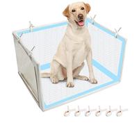 Tapis de toilette pour chien - Toilettes imperméables avec parois hautes - Toilettes d'intérieur pliables et étanches pour chien avec 6 clips - Pour litière pour chat, voyage, balcon, maison, caravane