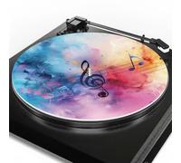 Tapis de tourne-disque de 30,5 cm, motif notes de musique abstraites, antistatique et antidérapant, convient à tous les lecteurs de disques vinyles LP, accessoires de rechange