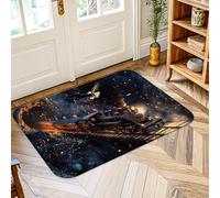 Tapis de train, Adventure Fantasy Eagle Stars No Black à poils courts en éponge douce résistant aux taches pour salle de bain, buanderie, cuisine, entrée, décoration 0,6 x 0,9 m