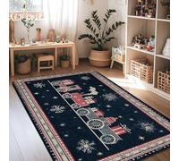 Tapis de train, cadeaux festifs de Noël, flocons de neige, tapis d'intérieur rectangulaire antidérapant qui ne perd pas ses poils pour salon, chambre à coucher, décoration de salle à manger, 1,2 x 1,8