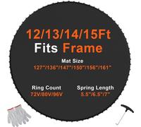 Tapis de trampoline de rechange Convient au cadre 426cm 72 anneaux en V 16,5-17,8cm