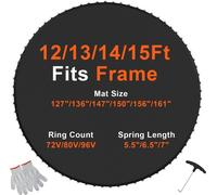 Tapis de trampoline de rechange pour cadre de 365 cm - 72 anneaux en V - longueur de ressort de 14 cm - revêtement de trampoline de haute qualité - durable et résistant aux intempéries