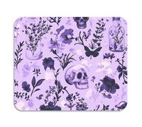 Tapis de vaisselle pour comptoir, motif tête de mort et fleur de lavande violette - Séchage rapide - Absorbant - Accessoires de cuisine pour comptoir - 60 x 50 cm