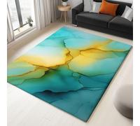 Tapis de Vert Menthe Imprimé, Marbre Abstrait Structure Fissurée Tapis Poil Court, Tapis Doux Antidérapant, Léger Résistant pour Salon Chambre à Coucher Salle à Manger Décoration 80 x 150 cm
