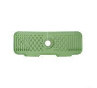 Tapis de vidange 43 x 15 cm pour évier fabriqué à partir de silicone de qualité alimentaire avec canaux de drainage et base texturée pour une organisation fonctionnelle (vert)