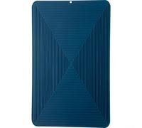 Tapis de vidange carré en silicone pour plan de travail qui aide à maintenir des surfaces propres et sèches pendant le séchage des ustensiles de cuisine (bleu foncé)