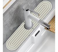 Tapis de vidange d'évier de cuisine et de salle de bain, robinet de terre de diatomée, tapis absorbant anti-éclaboussures, tapis en silicone pour cuisine (blanc)