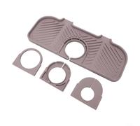 Tapis de vidange en PET résistant aux éclaboussures pour cuisine et salle de bain, double trou permettant un écoulement fluide de l'eau loin de la base de l'évier (gris)