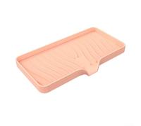 Tapis de vidange en silicone pour évier de cuisine, comptoir, vaisselle avec rebord pour diriger le flux d'eau dans l'évier pour vaisselle (rose)