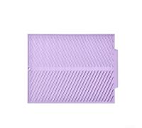 Tapis de vidange en silicone résistant à la chaleur pour comptoir de cuisine avec drainage rapide et base antidérapante pour un séchage sûr de la vaisselle et un égouttage des légumes (violet)