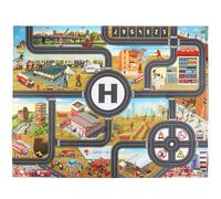 Tapis de Ville de feu de PVC 100 x 130 cm, Jeux de feu, Tapis de Piste de Voiture pour Les Tout - Petits, Tapis de Chambre et de Salle de Jeux pour Enfants et Enfants
