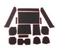 Tapis De Voiture Antidérapant Pour SUZUKI Pour IGNIS Tapis De Rainure De Porte Antidérapant Tapis De Dessous De Verre En Caoutchouc Accessoires Intérieurs Insert porte-gobelet(Rosso)