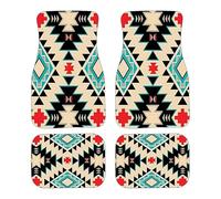 Tapis de Voiture bohème - 4 Tapis antidérapants Robustes, décoration de Voiture bohème | Accessoires Boho, Design Persan Turc, Ajustement Universel rétro Temps pour Voitures SUV Camion, Auto