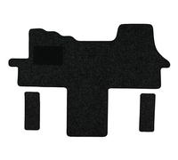 Tapis de Voiture Compatible avec Ford Transit Type F 3-Sitzer (Construction 2006-2014), Robust Anthracite | 1 PCE + 2 Tapis de Marche | Contour Bleu Clair