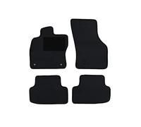 Tapis de Voiture Compatible avec Renault Clio III Type SB, SR, BR, CR (Construction 2005-2014), Dura Graphite | 4 pcs. | Contour Bleu Clair | 2X Fermeture à clic