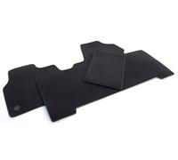 Tapis de voiture en velours pour Opel Vivaro Double Cabine (5 & 6 places) Set de tapis, Avant + Arrière, Noir