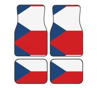 Tapis de voiture motif drapeau de la République tchèque, 4 pièces, pour voiture, SUV, camion, résistant à la saleté et facile à nettoyer