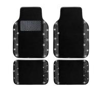 Tapis de Voiture pour Ford Focus 2006 2007 2008 2009 2010 2011, Strass Brillant Diamant Artificiel Tapis de Sol Auto Chic Moquette antiderapant 4pcs,A