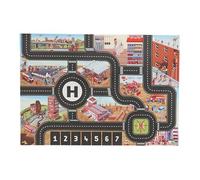 Tapis de voiture : Tapis de base pour voiture avec motif carte de rue, accessoires automobiles modernes pour l'intérieur | Play Mat City Life Straßenplich, tapis de voiture qui