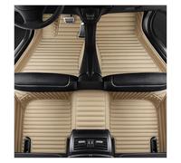 Tapis De Voiture Tapis De Sol De Voiture À Rayures en Cuir, Accessoires D'intérieur Imperméables pour Hummer H2 2003 - 2009 Tapis De Sol Voiture(Beige)