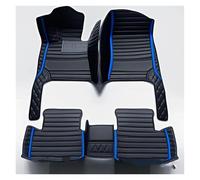 Tapis De Voiture Tapis De Sol Voiture À Couverture Complète en Cuir Artificiel, Accessoires D'intérieur Voiture pour Mazda 3 2014 2015 2016 2017 2018 2019 Moquette Voiture(Noir Bleu)