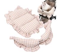 Tapis De Voyage Pour Bébé- 26 X 47 Cm, Coussin De Poussette Beige, Rembourrage En Coton PP | Ensemble De Tapis De Poussette Et De Clôture Pour Le Confort Du Nourrisson, Doublure En Polyester Doux Et
