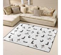 Tapis de yoga amusant pour décoration de salon, chambre à coucher, salon - Tapis d'intérieur doux lavable pour chambre à coucher, salon - 160 x 121 cm