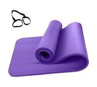 Tapis de yoga antidérapant de 10 mm d'épaisseur avec bande de rangement et sac en maille pour les amateurs de yoga, femmes enceintes, enfants, personnes âgées, randonneurs, voyageurs