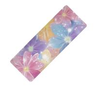Tapis de yoga antidérapant en caoutchouc naturel pour la fête des parents - Motif fleurs - 1 mm d'épaisseur - 180,3 x 66 cm - Pour femme