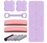 Tapis de Yoga Antidérapant et Epais，Tapis de Gymnastique avec Repères d’Alignement du Corps，TPE Tapis de Sport,Tapis d'Exercice pour Pilates Fitness Méditation Entraînement，Yoga Mat，183 x 68cm，Violet