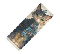 Tapis de yoga antidérapant motif chat avec motifs tribaux et plumes Boho imprimé 1 mm d'épaisseur pour salle de sport avec sac de yoga tapete para ejercicio 180,3 x 66 cm