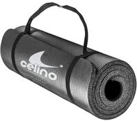 Tapis de yoga antidérapant NBR épais de 10 mm avec sangle de transport pour exercices à la maison, pilates, gym, voyage, fitness, camping, respectueux de l'environnement, 183 cm x 61 cm (noir)