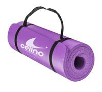 Tapis de yoga antidérapant NBR épais de 10 mm avec sangle de transport pour exercices à la maison, pilates, gym, voyage, fitness, camping, respectueux de l'environnement, 183 cm x 61 cm (violet)