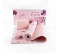 Tapis de yoga avec brique et sangle Myga Rose TU