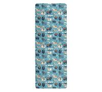 Tapis de yoga bleu Cattle Of The Bohemian Tribe fin pour la maison et la salle de sport imprimé, antidérapant, serviette de yoga chaude avec sac pour transporter tapete para ejercicio 180,3 x 66 cm