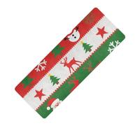 Tapis de yoga chaud imprimé Merry Christmas Green Tree Snowman Elk épais 1 mm pour femme antidérapant, avec sac de yoga tapete para ejercicio 180,3 x 66 cm
