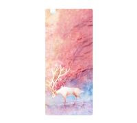 Tapis de yoga chauffant Tapis de yoga chaud antidérapant Tapis de sol chauffant Coussin chauffant électrique infrarouge pour Bikram, Yoga chaud, Ashtanga, Vinyasa, Power(Deer)