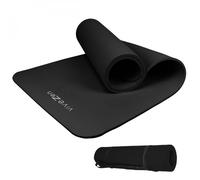 Tapis de yoga, de gym, d'exercices 180 x 60 x 1 cm + sangle de transport - Noir - Vivezen
