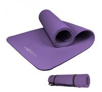 Tapis de yoga, de gym, d'exercices 180 x 60 x 1 cm + sangle de transport - Violet - Vivezen