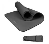 Tapis de yoga, de gym, d'exercices 186 x 120 x 1 cm + sangle de transport - Gris - Vivezen Gris