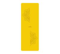 Tapis de yoga en caoutchouc naturel avec surface en cuir PU antidérapant double face(Brightyellow)
