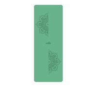 Tapis de yoga en caoutchouc naturel avec surface en cuir PU antidérapant double face(Deepgrassgreen)