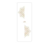 Tapis de yoga en caoutchouc naturel avec surface en cuir PU antidérapant double face(IvoryWhite)