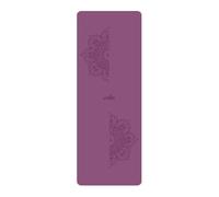 Tapis de yoga en caoutchouc naturel avec surface en cuir PU antidérapant double face(Violet)