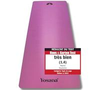 Tapis de yoga en caoutchouc naturel | extrêmement antidérapant avec surface ULTRA GRIP | extra large 68 cm | 183x68 cm | 4 mm fin | sangle incluse