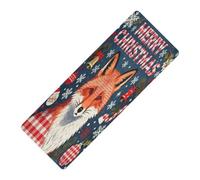Tapis de yoga en plein air imprimé Merry Christmas Fox bleu marine épais 1 mm pour salle de sport antidérapant, avec sac de transport pour tapete para ejercicio 180,3 x 66 cm