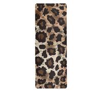 Tapis de yoga et pilates imprimé léopard marron pour pilates, antidérapant, serviette de yoga antidérapante avec sacs tapete para ejercicio 180,3 x 66 cm